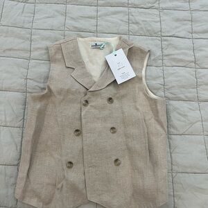 Linen Double-Breasted Boys Vest size 8